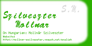 szilveszter mollnar business card